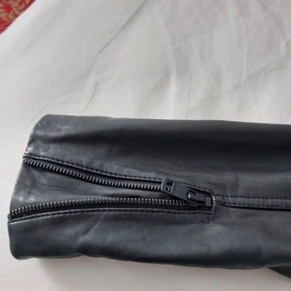 DKNY Jeans Leather Moto Jacket - Picture 3 of 7